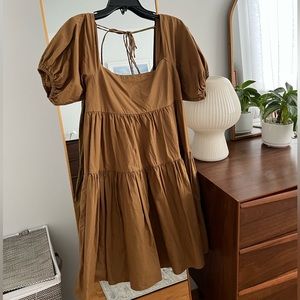 Modern Citizen Andra Tiered Minidress - Olive Medium